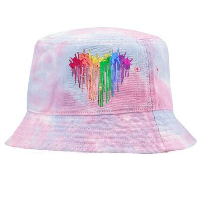 Pride Rainbow Heart Graphic Lgbt Tie-Dyed Bucket Hat