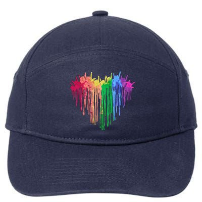 Pride Rainbow Heart Graphic Lgbt 7-Panel Snapback Hat