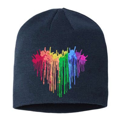 Pride Rainbow Heart Graphic Lgbt Sustainable Beanie