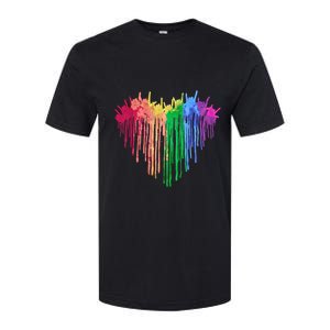 Pride Rainbow Heart Graphic Lgbt Softstyle® CVC T-Shirt