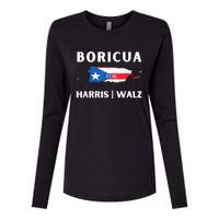 Puerto Ricans Harris 2024 Boricua For Harris Waltz Womens Cotton Relaxed Long Sleeve T-Shirt