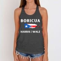 Puerto Ricans Harris 2024 Boricua For Harris Waltz Women's Knotted Racerback Tank