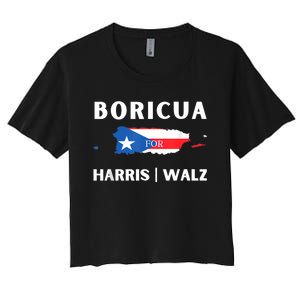 Puerto Ricans Harris 2024 Boricua For Harris Waltz Women's Crop Top Tee