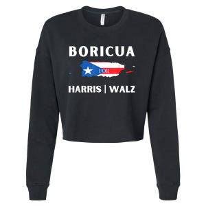 Puerto Ricans Harris 2024 Boricua For Harris Waltz Cropped Pullover Crew