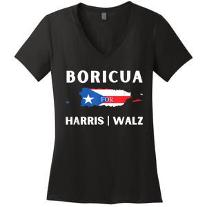 Puerto Ricans Harris 2024 Boricua For Harris Waltz Women's V-Neck T-Shirt