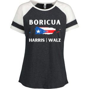 Puerto Ricans Harris 2024 Boricua For Harris Waltz Enza Ladies Jersey Colorblock Tee