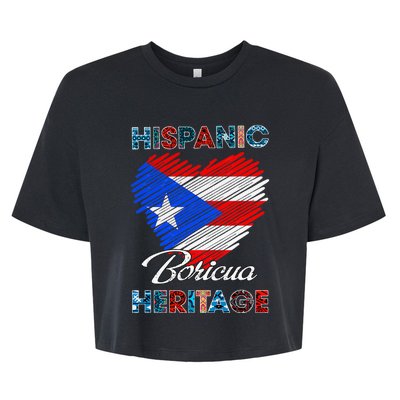 Puerto Rican Hispanic Heritage Boricua Puerto Rico Flag Bella+Canvas Jersey Crop Tee