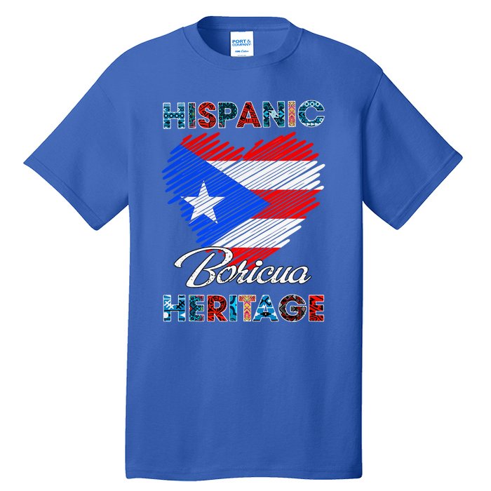 Puerto Rican Hispanic Heritage Boricua Puerto Rico Flag Tall T-Shirt