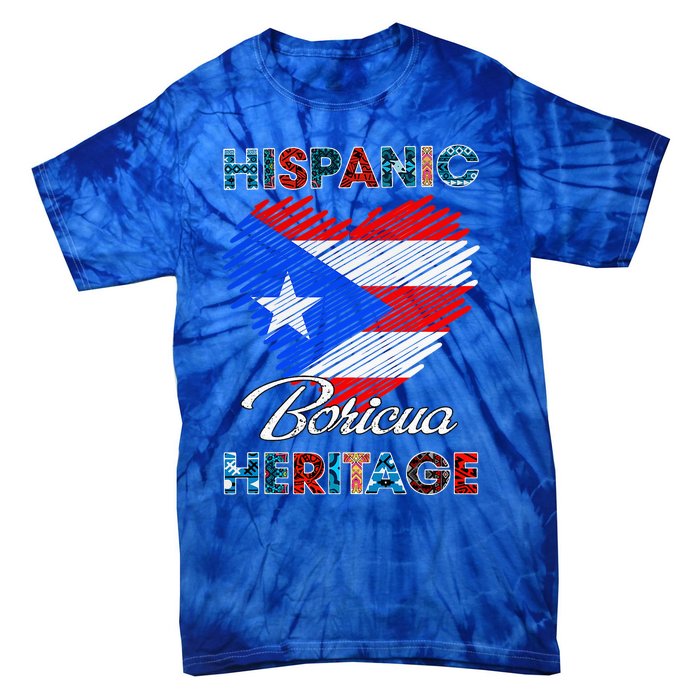 Puerto Rican Hispanic Heritage Boricua Puerto Rico Flag Tie-Dye T-Shirt