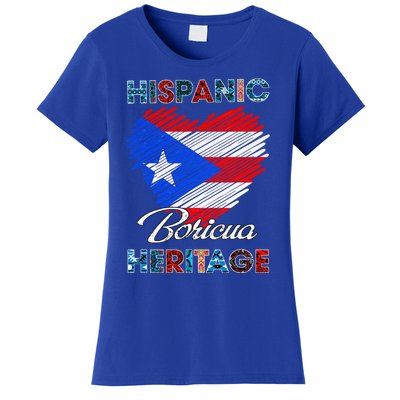 Puerto Rican Hispanic Heritage Boricua Puerto Rico Flag Women's T-Shirt