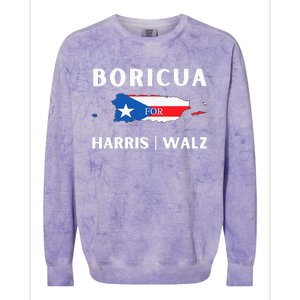 Puerto Ricans Harris 2024 Boricua For Harris Waltz Colorblast Crewneck Sweatshirt