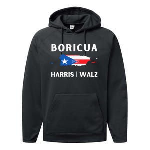 Puerto Ricans Harris 2024 Boricua For Harris Waltz Performance Fleece Hoodie