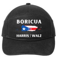 Puerto Ricans Harris 2024 Boricua For Harris Waltz 7-Panel Snapback Hat