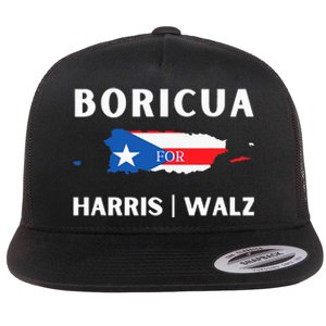 Puerto Ricans Harris 2024 Boricua For Harris Waltz Flat Bill Trucker Hat