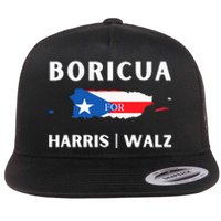 Puerto Ricans Harris 2024 Boricua For Harris Waltz Flat Bill Trucker Hat