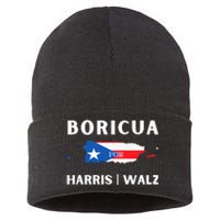 Puerto Ricans Harris 2024 Boricua For Harris Waltz Sustainable Knit Beanie