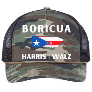 Puerto Ricans Harris 2024 Boricua For Harris Waltz Retro Rope Trucker Hat Cap