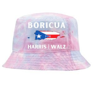 Puerto Ricans Harris 2024 Boricua For Harris Waltz Tie-Dyed Bucket Hat