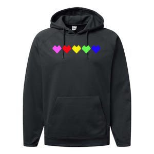 Pride Rainbow Hearts Performance Fleece Hoodie