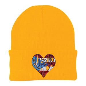 Puerto Rico Heart Knit Cap Winter Beanie