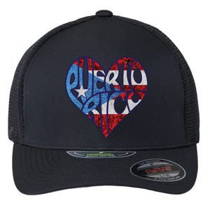 Puerto Rico Heart Flexfit Unipanel Trucker Cap