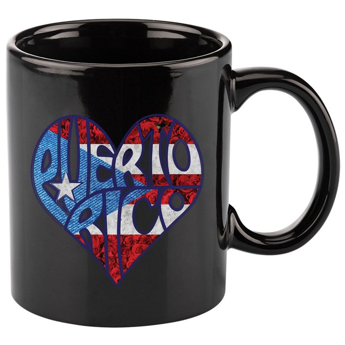 Puerto Rico Heart 11oz C Handle Ceramic Mug
