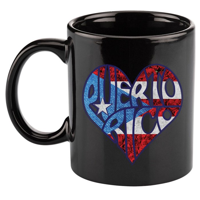 Puerto Rico Heart 11oz C Handle Ceramic Mug