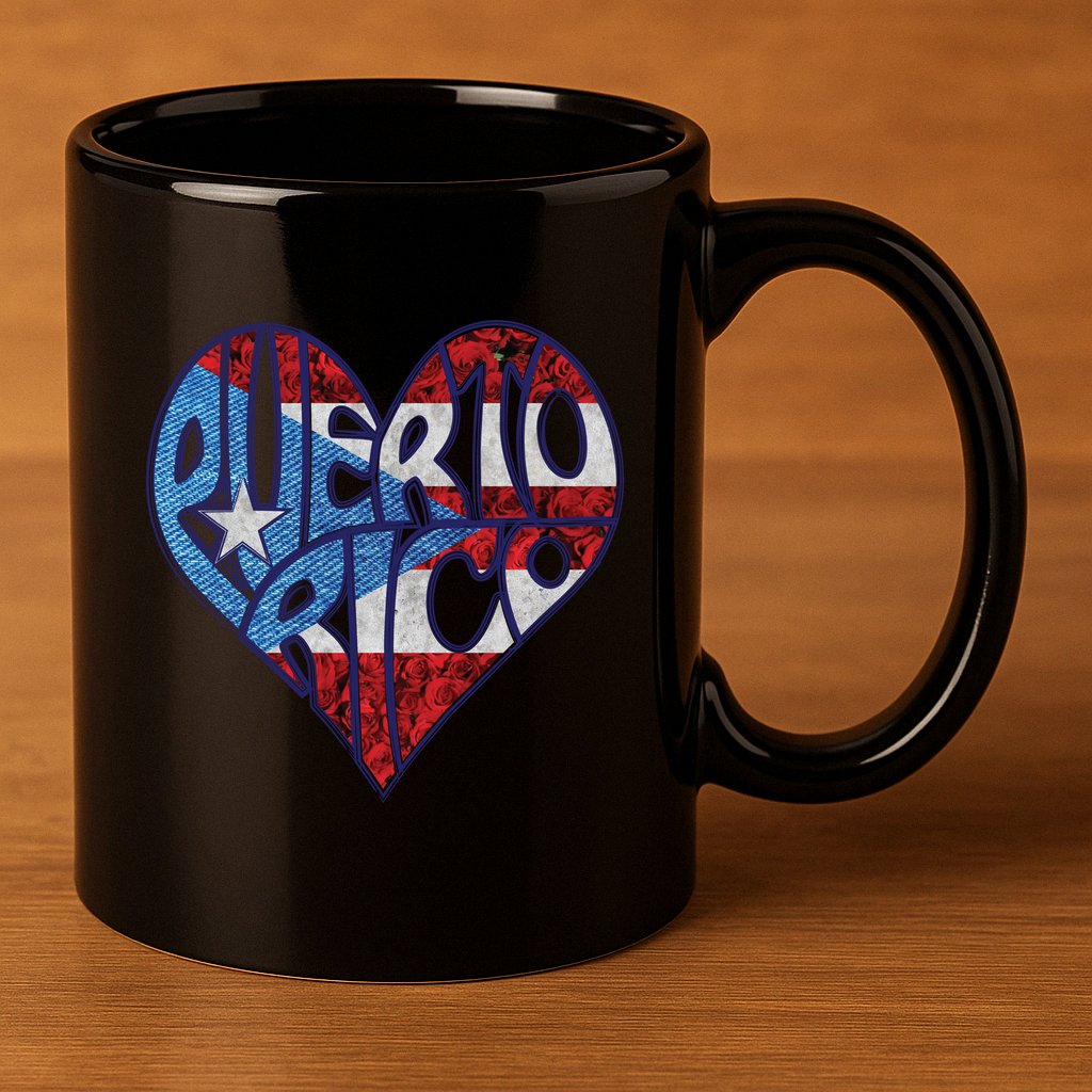 Puerto Rico Heart 11oz C Handle Ceramic Mug