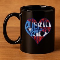 Puerto Rico Heart 11oz C Handle Ceramic Mug