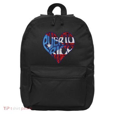 Puerto Rico Heart 16 in Basic Backpack