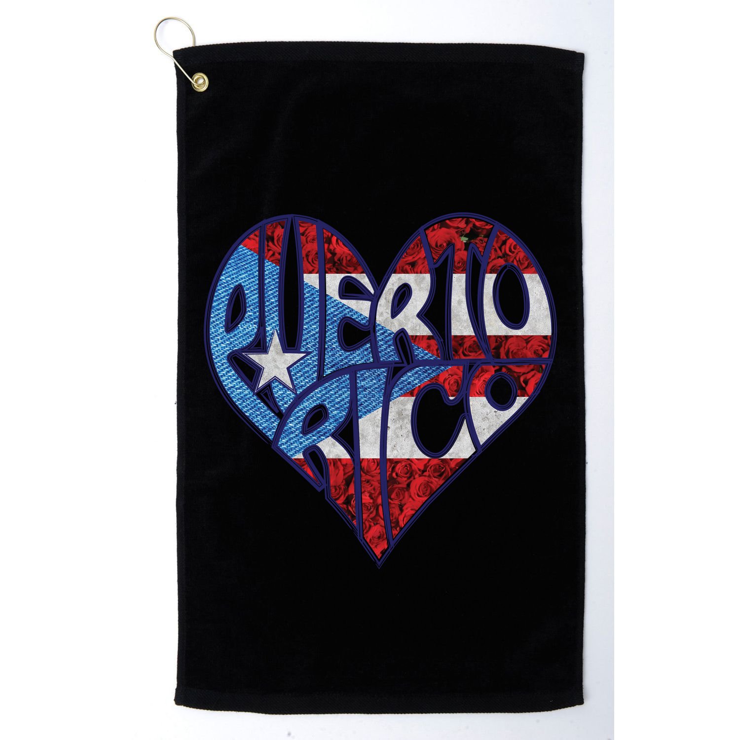 Puerto Rico Heart Golf Towel
