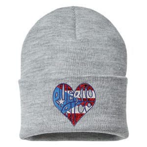 Puerto Rico Heart Sustainable Knit Beanie