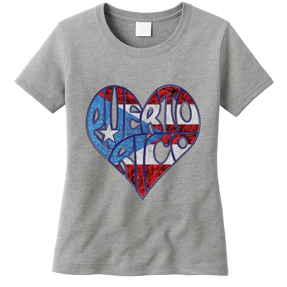 Puerto Rico Heart Womens T-Shirt
