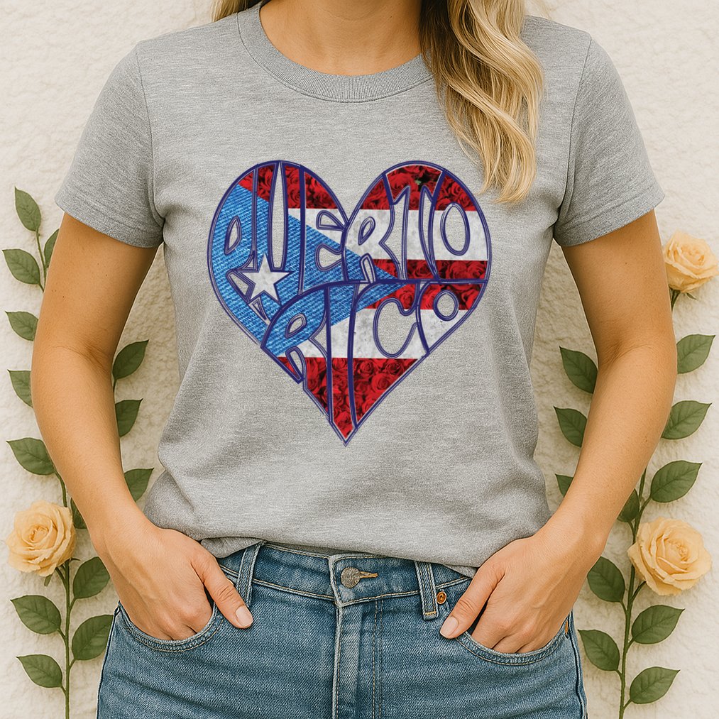 Puerto Rico Heart Womens T-Shirt