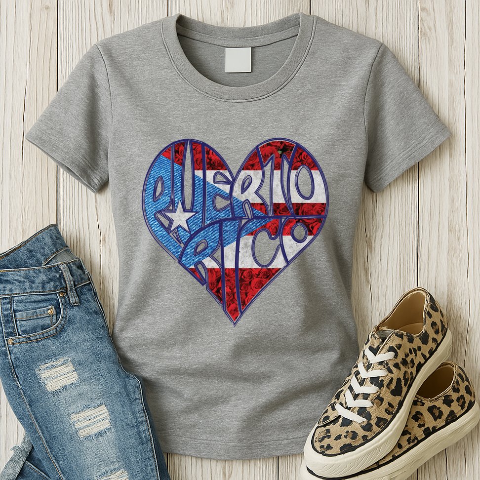 Puerto Rico Heart Womens T-Shirt