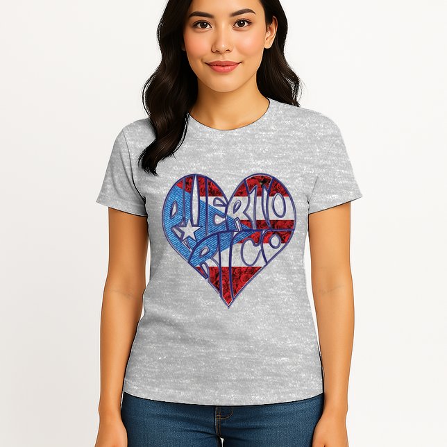 Puerto Rico Heart Womens T-Shirt