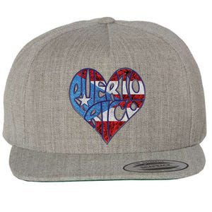 Puerto Rico Heart Wool Snapback Cap