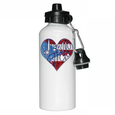 Puerto Rico Heart Aluminum Water Bottle