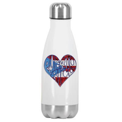 Puerto Rico Heart Stainless Steel Insulated Water Bottle