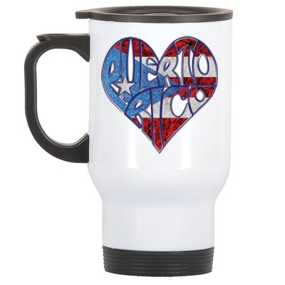 Puerto Rico Heart Stainless Steel Travel Mug