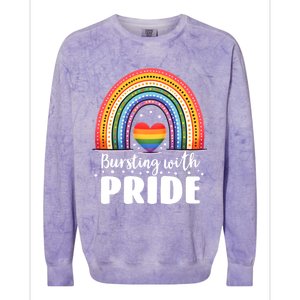 Pride Rainbow Heart Pride Gift Bursting With Pride Gift Colorblast Crewneck Sweatshirt