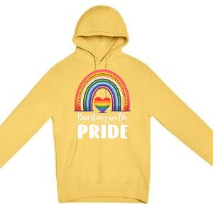 Pride Rainbow Heart Pride Gift Bursting With Pride Gift Premium Pullover Hoodie