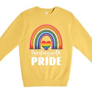 Pride Rainbow Heart Pride Gift Bursting With Pride Gift Premium Crewneck Sweatshirt