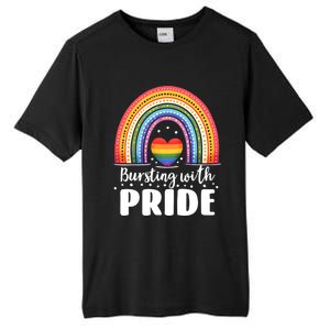 Pride Rainbow Heart Pride Gift Bursting With Pride Gift Tall Fusion ChromaSoft Performance T-Shirt