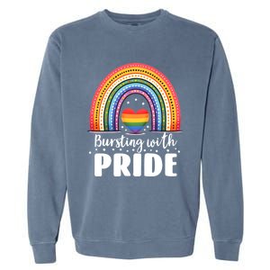 Pride Rainbow Heart Pride Gift Bursting With Pride Gift Garment-Dyed Sweatshirt