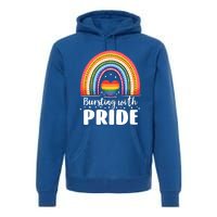 Pride Rainbow Heart Pride Gift Bursting With Pride Gift Premium Hoodie