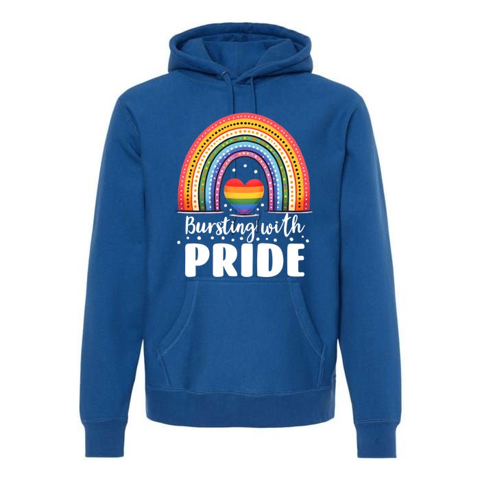 Pride Rainbow Heart Pride Gift Bursting With Pride Gift Premium Hoodie