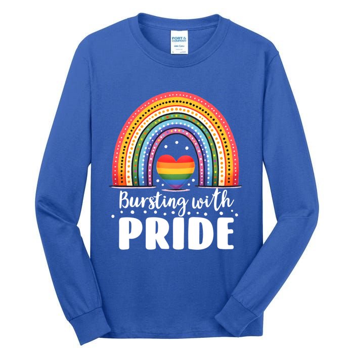 Pride Rainbow Heart Pride Gift Bursting With Pride Gift Tall Long Sleeve T-Shirt