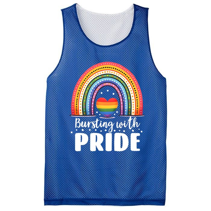 Pride Rainbow Heart Pride Gift Bursting With Pride Gift Mesh Reversible Basketball Jersey Tank