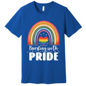 Pride Rainbow Heart Pride Gift Bursting With Pride Gift Premium T-Shirt